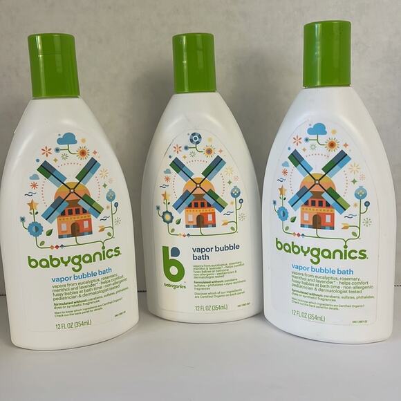 Babyganics Vapor Bubble Bath 12 fl oz Comfort Fussy Babies Lot of 3 - Picture 2 of 5
